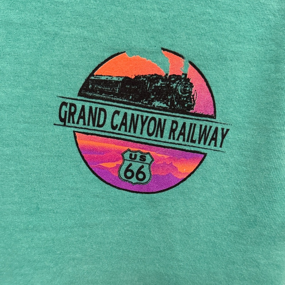 Blue 84 Teal Long Sleeve Tee with Grand Canyon Railway Design - Picture 2 of 6